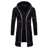 Men's sweater long large pocket hooded cardigan fashion windproof casual Europe size top coat drop shipping discount clothes