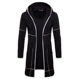 Men's sweater long large pocket hooded cardigan fashion windproof casual Europe size top coat drop shipping discount clothes