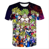 2019 Summer Kids Dragon Ball Z T Shirt 3D Print Anime Goku Vegeta T-shirts Dragonball Shirt 100% Polyester Children Clothes