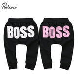 Pudcoco Cute Fashion Kids Baby Boys Girls Pants BOSS Letter Bottoms Trousers Leggings Harem Pants Casual Cotton Outfit 1-5T