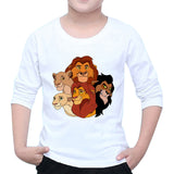 Cartoon Fashion Lion king Print Kids T Shirts Boys/Girls Hip hop O-neck Children's Long Sleeve Tops Y32-6