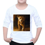 Cartoon Fashion Lion king Print Kids T Shirts Boys/Girls Hip hop O-neck Children's Long Sleeve Tops Y32-6