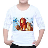 Cartoon Fashion Lion king Print Kids T Shirts Boys/Girls Hip hop O-neck Children's Long Sleeve Tops Y32-6