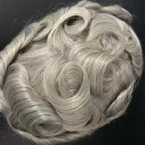 AddBeauty Swiss Lace & PU Toupee Replacement Systems Handmade Men Wig Hairpiece Natural Remy Indian Human Hair 6 Inch