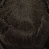 AddBeauty Swiss Lace & PU Toupee Replacement Systems Handmade Men Wig Hairpiece Natural Remy Indian Human Hair 6 Inch