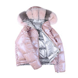 Wear On Both Sides Fur Hooded Down coats Women Solid Loose Parkas Coat Female Thicken Warm Winter Jackets Zipper Casaco Feminino