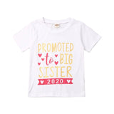 New Kid Baby Girls 2T-7T Toddler 2020 To be Big Sister Short Sleeve T-shirt Clothes