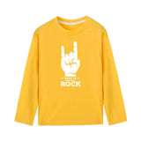 Born To Rock New Kids Tshirt Toddler Boys Fashion Long Sleeve T-shirts Children Autumn Spring Casual Letters Print Clothes
