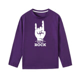 Born To Rock New Kids Tshirt Toddler Boys Fashion Long Sleeve T-shirts Children Autumn Spring Casual Letters Print Clothes