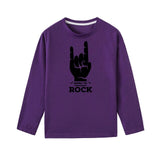 Born To Rock New Kids Tshirt Toddler Boys Fashion Long Sleeve T-shirts Children Autumn Spring Casual Letters Print Clothes