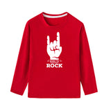 Born To Rock New Kids Tshirt Toddler Boys Fashion Long Sleeve T-shirts Children Autumn Spring Casual Letters Print Clothes