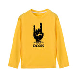 Born To Rock New Kids Tshirt Toddler Boys Fashion Long Sleeve T-shirts Children Autumn Spring Casual Letters Print Clothes
