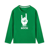 Born To Rock New Kids Tshirt Toddler Boys Fashion Long Sleeve T-shirts Children Autumn Spring Casual Letters Print Clothes