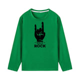 Born To Rock New Kids Tshirt Toddler Boys Fashion Long Sleeve T-shirts Children Autumn Spring Casual Letters Print Clothes