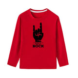 Born To Rock New Kids Tshirt Toddler Boys Fashion Long Sleeve T-shirts Children Autumn Spring Casual Letters Print Clothes