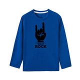 Born To Rock New Kids Tshirt Toddler Boys Fashion Long Sleeve T-shirts Children Autumn Spring Casual Letters Print Clothes