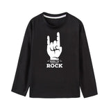 Born To Rock New Kids Tshirt Toddler Boys Fashion Long Sleeve T-shirts Children Autumn Spring Casual Letters Print Clothes