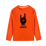 Born To Rock New Kids Tshirt Toddler Boys Fashion Long Sleeve T-shirts Children Autumn Spring Casual Letters Print Clothes