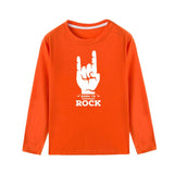 Born To Rock New Kids Tshirt Toddler Boys Fashion Long Sleeve T-shirts Children Autumn Spring Casual Letters Print Clothes