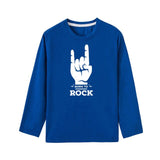 Born To Rock New Kids Tshirt Toddler Boys Fashion Long Sleeve T-shirts Children Autumn Spring Casual Letters Print Clothes