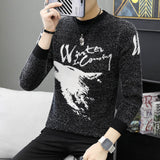 Autumn Korean Fashion Sweater Men Female Sika Deer Pattern Casual  Knitted Pullovers Slim Fit Christmas Gift Male Pull Sweter