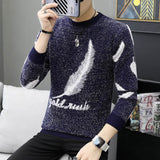 Autumn Korean Fashion Sweater Men Female Sika Deer Pattern Casual  Knitted Pullovers Slim Fit Christmas Gift Male Pull Sweter