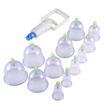 Effective Health Care 12 Cupping Cups Medical Vacuum Cans Suction Therapy Device Back Body Massage anti-cellulite massager Set