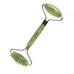 Double Green Jade Roller Facial Roller Face Massager Slimming Face Neck lift masajeador Facial Massage Stone Beauty Health Care