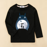 3D starry sky Totoro Kids T shirt Boy Girl New Cotton Spring Tops Shirt 4-14 age baby Clothes Cartoon Cat Print  Long Sleeve Tee