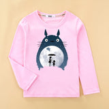 3D starry sky Totoro Kids T shirt Boy Girl New Cotton Spring Tops Shirt 4-14 age baby Clothes Cartoon Cat Print  Long Sleeve Tee