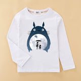 3D starry sky Totoro Kids T shirt Boy Girl New Cotton Spring Tops Shirt 4-14 age baby Clothes Cartoon Cat Print  Long Sleeve Tee