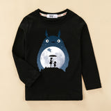 3D starry sky Totoro Kids T shirt Boy Girl New Cotton Spring Tops Shirt 4-14 age baby Clothes Cartoon Cat Print  Long Sleeve Tee