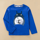 3D starry sky Totoro Kids T shirt Boy Girl New Cotton Spring Tops Shirt 4-14 age baby Clothes Cartoon Cat Print  Long Sleeve Tee