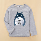 3D starry sky Totoro Kids T shirt Boy Girl New Cotton Spring Tops Shirt 4-14 age baby Clothes Cartoon Cat Print  Long Sleeve Tee