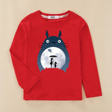 3D starry sky Totoro Kids T shirt Boy Girl New Cotton Spring Tops Shirt 4-14 age baby Clothes Cartoon Cat Print  Long Sleeve Tee
