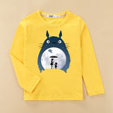 3D starry sky Totoro Kids T shirt Boy Girl New Cotton Spring Tops Shirt 4-14 age baby Clothes Cartoon Cat Print  Long Sleeve Tee