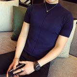 Casual Self-cultivation High Lead Neck Knitting Men Sweater 2018 Autumn Leisure Long Sleeve Warm Solid Color Male Pullover M-3XL
